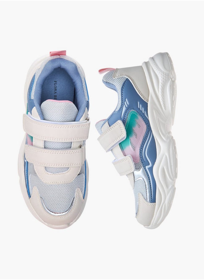 Flora Bella By Shoexpress Colourblock Sneakers with Hook and Loop Closure  - Image 1
