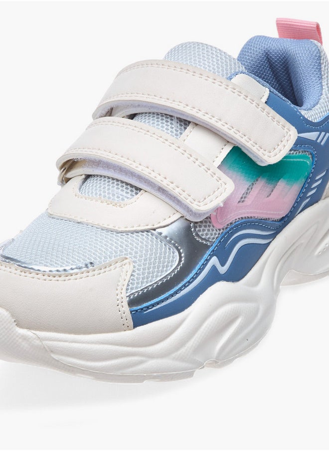 Flora Bella By Shoexpress Colourblock Sneakers with Hook and Loop Closure  - Image 5