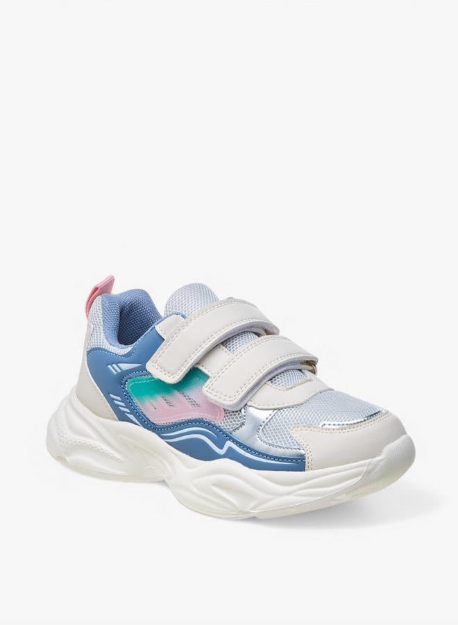 Flora Bella By Shoexpress Colourblock Sneakers with Hook and Loop Closure - Image 1