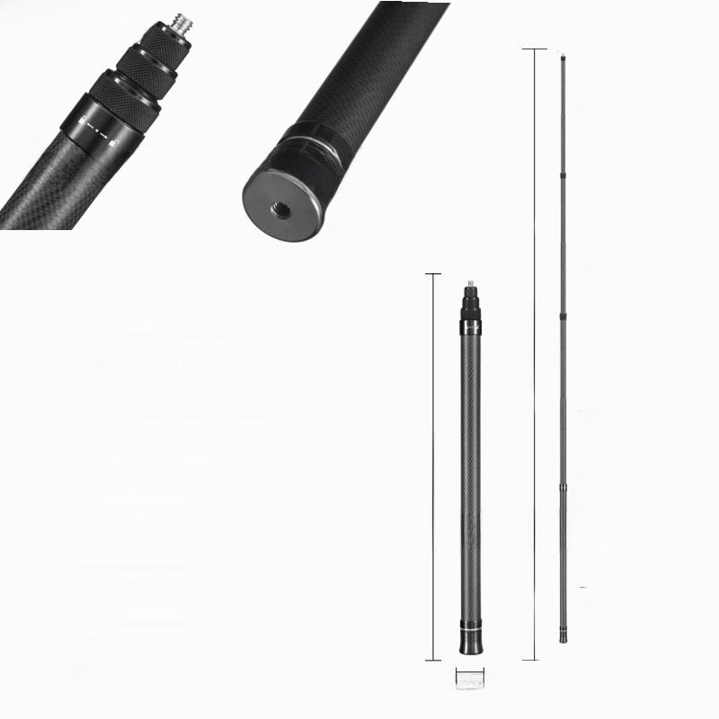 Carbon Fiber 2.9m Extendable Selfie Stick for Insta360 1.5 m black 7 knots