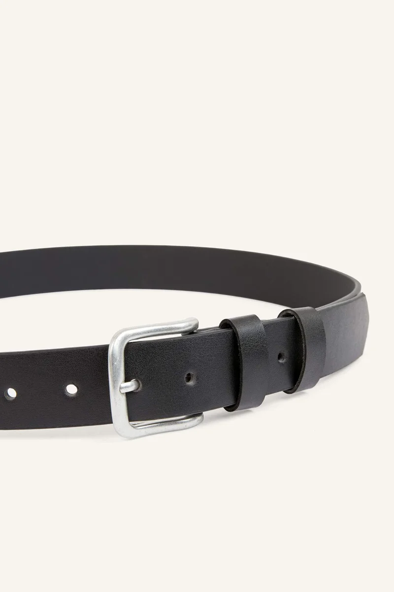 ديفاكتو Man Rectangle Clasp Faux Leather Classic Belt