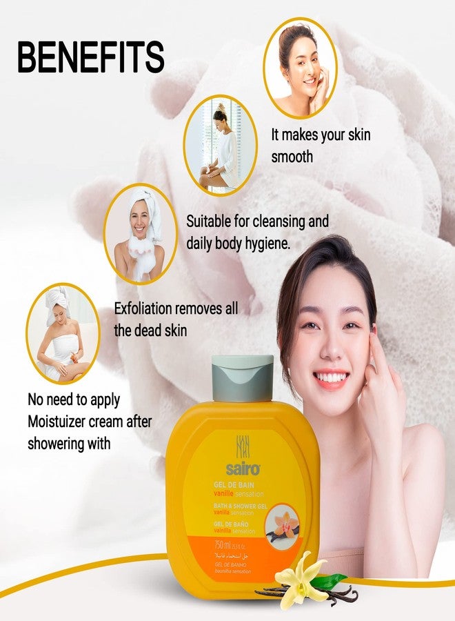 Sairo 94% Natural | Vanilla + Strawberry combo Bath Shower Gel [Imported from SPAIN] (750ml) Deeply Nourishing Body Wash Moisturizers Softer, Smoother Skin, Suitable for All Skin Types | Men and Women - Image 3