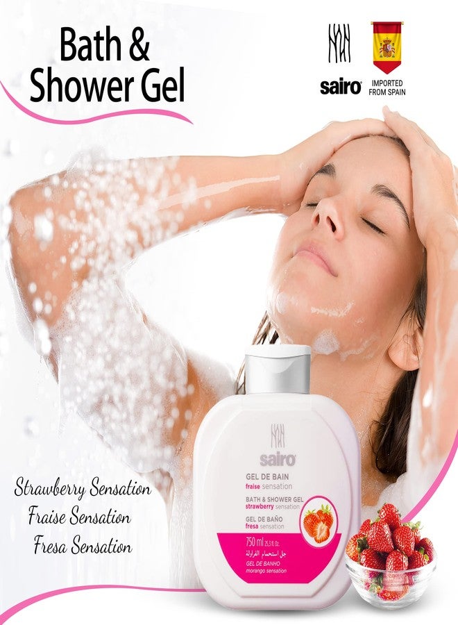 Sairo 94% Natural | Vanilla + Strawberry combo Bath Shower Gel [Imported from SPAIN] (750ml) Deeply Nourishing Body Wash Moisturizers Softer, Smoother Skin, Suitable for All Skin Types | Men and Women - Image 4