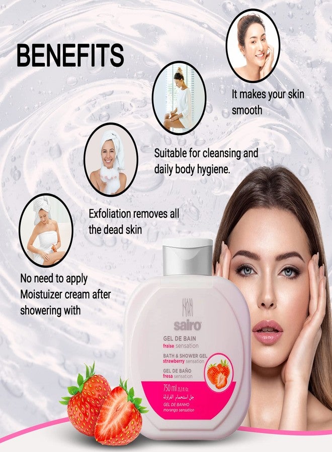 Sairo 94% Natural | Vanilla + Strawberry combo Bath Shower Gel [Imported from SPAIN] (750ml) Deeply Nourishing Body Wash Moisturizers Softer, Smoother Skin, Suitable for All Skin Types | Men and Women - Image 5