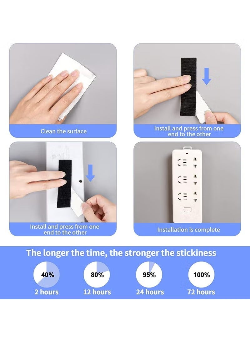 20 Pcs Hook and Loop Tape Strips, with Adhesive Sticky Back Fastener, Heavy Duty Double Side Mounting Tape Industrial Strength Interlocking Tape for Home School Office, 1.2x4 inch - Image 4