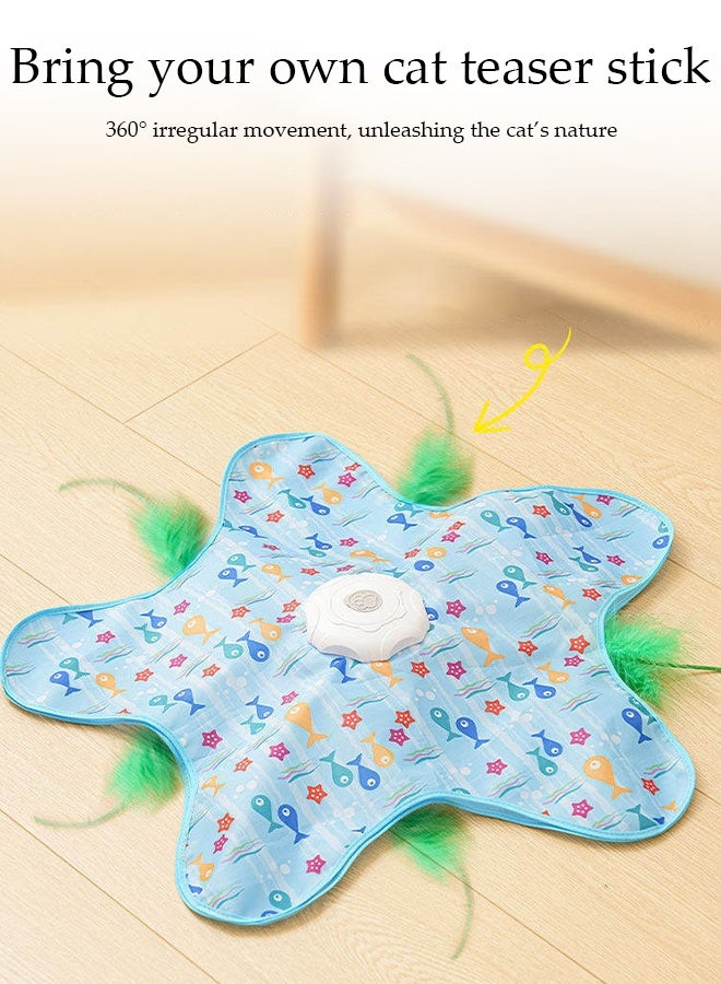 DUNISO Interactive Cat Toy Pet Play Toy Self-Entertainment Hide-and-Seek Cat Toy Smart Automatic Hunting Cat Toy Mat Rechargeable Automatic Moving Feather Wand Hide Seek Game Pad Pet Stimulating Hunting Puzzle Toy for Indoor Cats to Relieve Boredom & Exercise - Image 4