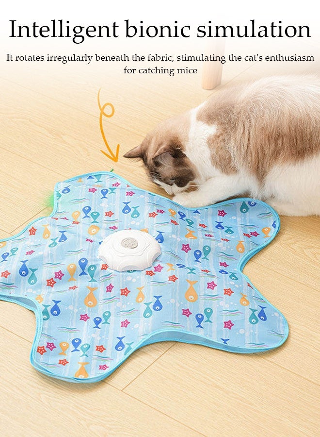 DUNISO Interactive Cat Toy Pet Play Toy Self-Entertainment Hide-and-Seek Cat Toy Smart Automatic Hunting Cat Toy Mat Rechargeable Automatic Moving Feather Wand Hide Seek Game Pad Pet Stimulating Hunting Puzzle Toy for Indoor Cats to Relieve Boredom & Exercise - Image 2