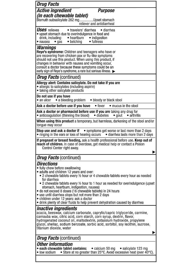 Pepto Bismol - Pack Of 3 Fast And Effective Digestive Relief From Nausea, Heartburn, Indigestion, Upset Stomach, Diarrhea, 24 Chewable Tablets - Image 1