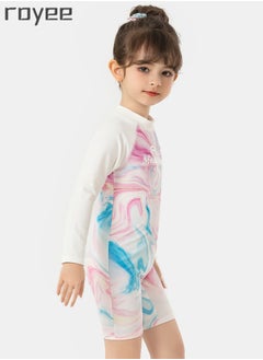 Royee Girls one piece Swimming Wear With Swim Cap Suit for Toddler/Junior/Youth Aged 2-12 Years girls，No formaldehyde,  bleach, and fluorescent agen  - Image 2