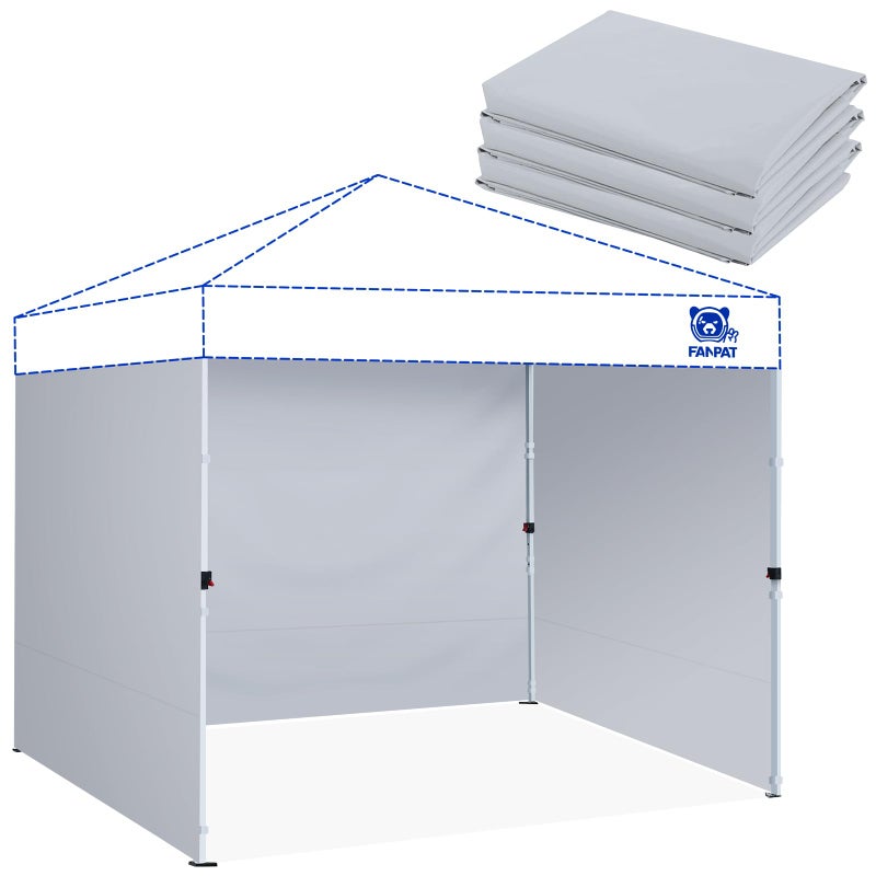 Fanpat Instant Canopy Tent Sidewalls for 10x10 Pop Up Canopy Waterproof,99% UV Protectionï¼Œ3 Piece Sidewalls, Durable Gray(3PCS Sidewall Only, Canopy Tent NOT Included) - Image 1