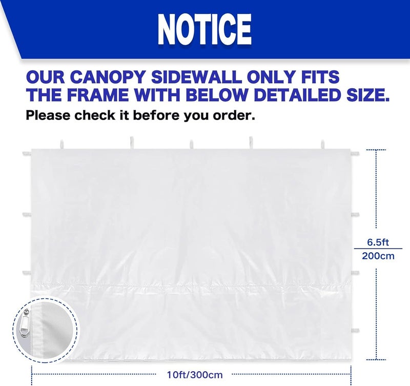 Fanpat Instant Canopy Tent Sidewalls for 10x10 Pop Up Canopy Waterproof,99% UV Protectionï¼Œ3 Piece Sidewalls, Durable Gray(3PCS Sidewall Only, Canopy Tent NOT Included) - Image 2