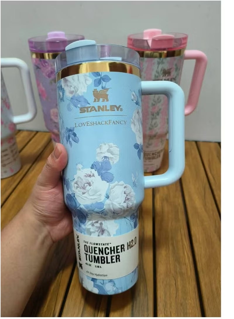 Stanley Quencher H2.0 FlowState™ Stainless Steel (40oz) Vacuum Insulated Tumbler with Leak-Resistant Lid & Reusable Straw – Marble Design | BPA-Free Eco-Friendly Travel Mug for Hot, Cold, or Iced Drinks | Ideal for Office, Gym & On-the-Go Use** - Image 3