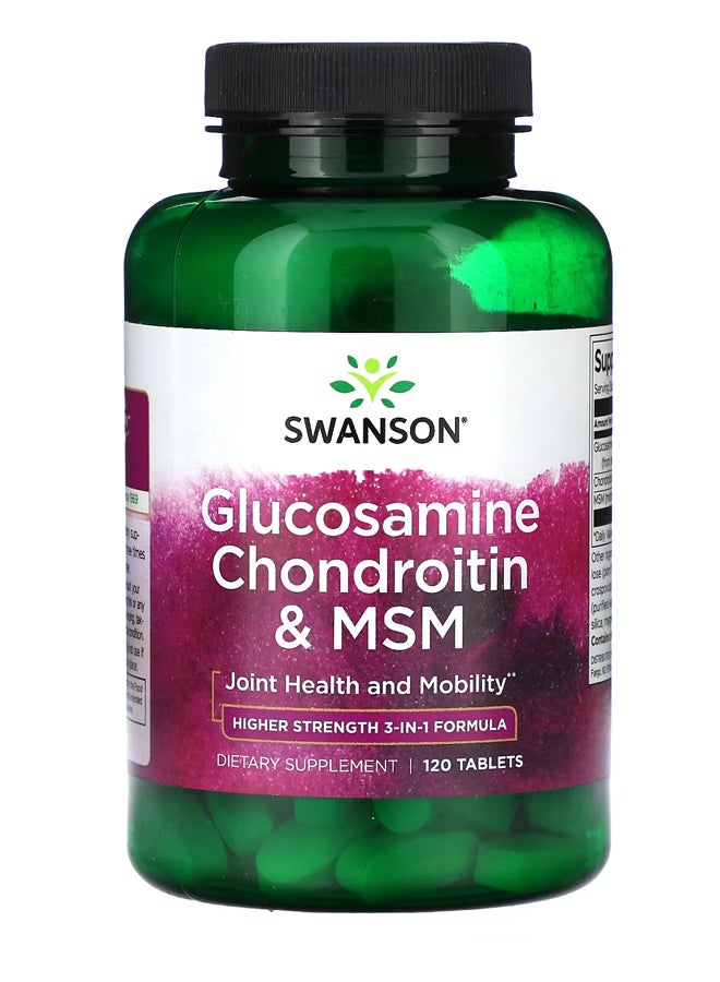 سوانسون جلوكوزامين وكوندروتن وميثيل سلفونيل ميثان ، 120 قرصًا