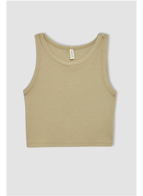 Girl Slim Fit Sleeveless Knitted Top