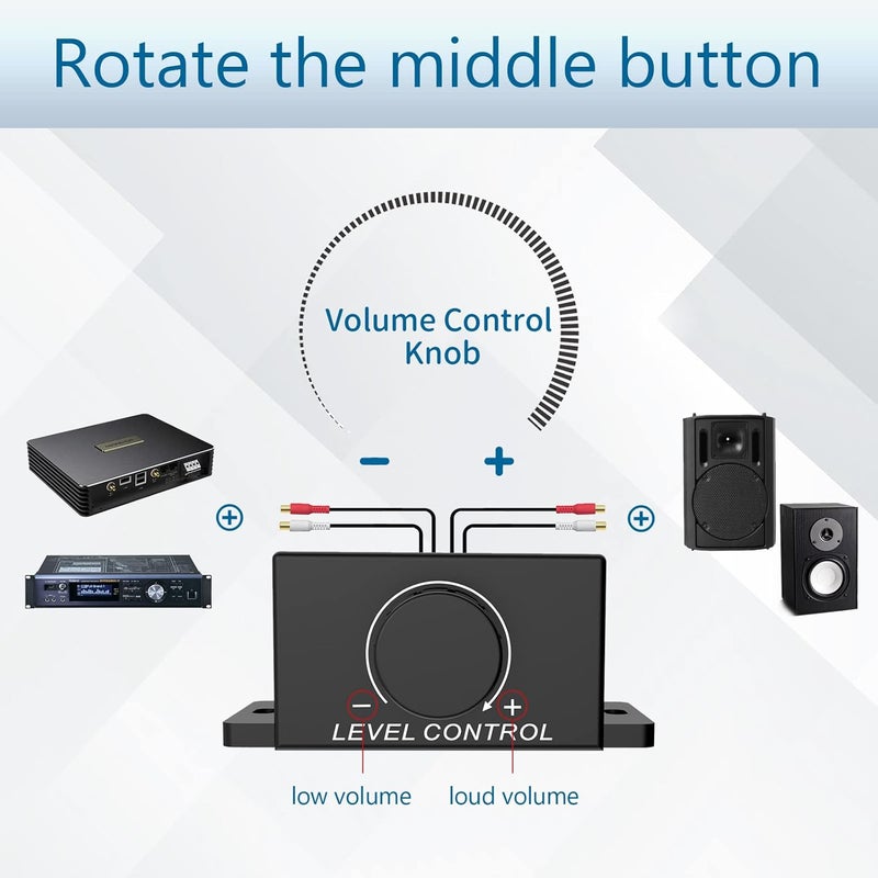 CHELINK Universal Car RCA Remote Amplifier Level Controller Bass Knob Sub Amp Volume Control Cable - Image 3