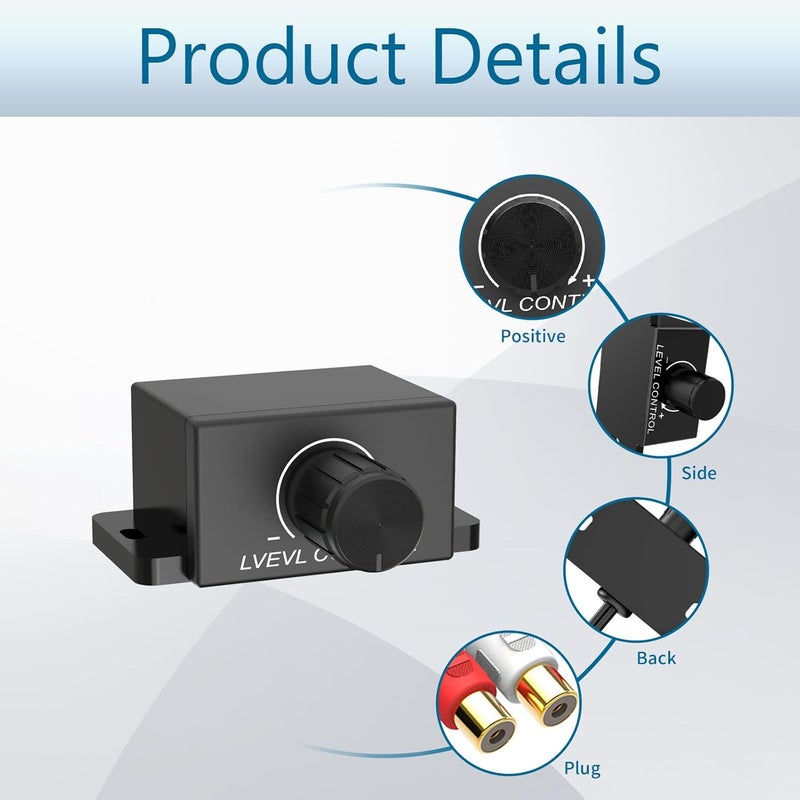 CHELINK Universal Car RCA Remote Amplifier Level Controller Bass Knob Sub Amp Volume Control Cable - Image 5