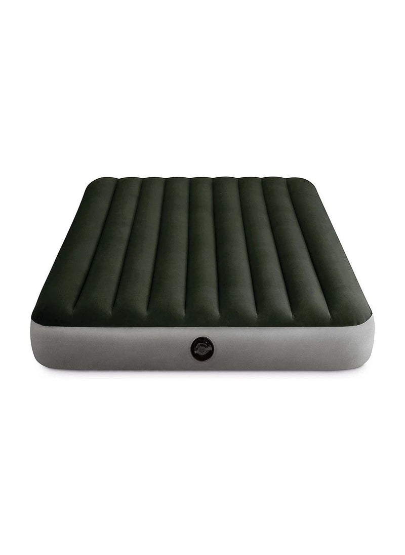 INTEX - Dura-Beam Queen Air Mattress Fiber-tech Technology With Battery Pump Green - Image 1