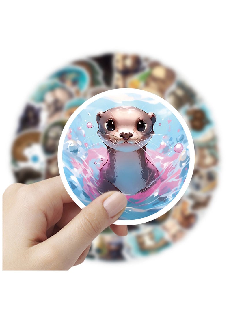 Cute Otter Stickers Animal Stickers 50pcs, Funny Otter Stickers for Water Bottles Laptop Scrapbook Luggage Vinyl Waterproof Decals for Kids Teens Adults - Image 3
