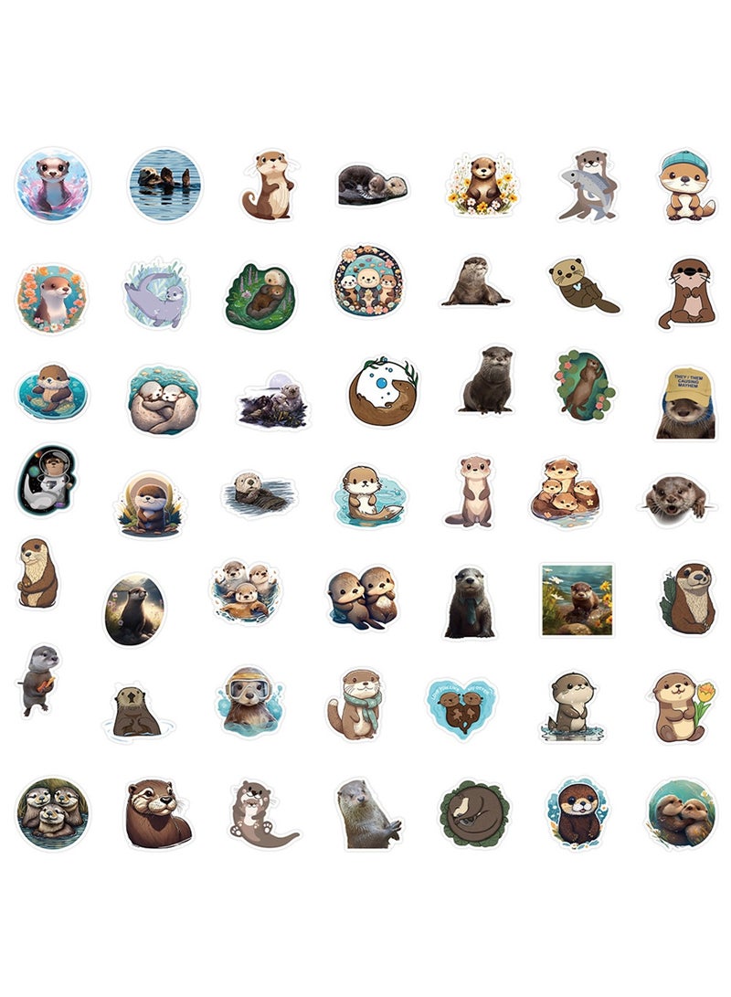 Cute Otter Stickers Animal Stickers 50pcs, Funny Otter Stickers for Water Bottles Laptop Scrapbook Luggage Vinyl Waterproof Decals for Kids Teens Adults - Image 2
