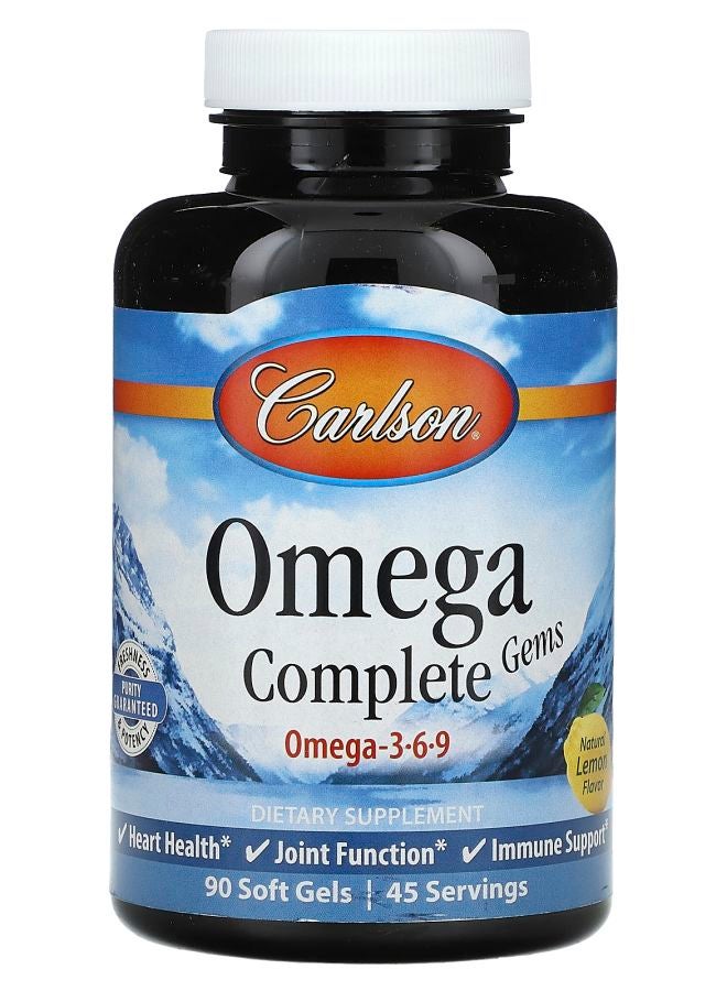 Carlson Omega Complete Gems Omega 3-6-9 Natural Lemon 90 Soft Gels - Image 1