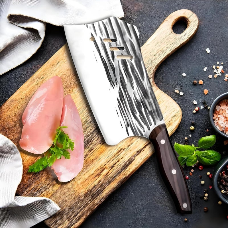 Captoola سكين مطبخ كابتولا 7 بوصة يدوي الصنع شفرة سكين الطهاة سكين تقطيع الفولاذ المقاوم للصدأ سكين جزار سكاكين العظام مقبض ABS سكين تقطيع اللحم والخضروات عبوة من 1 - Image 3