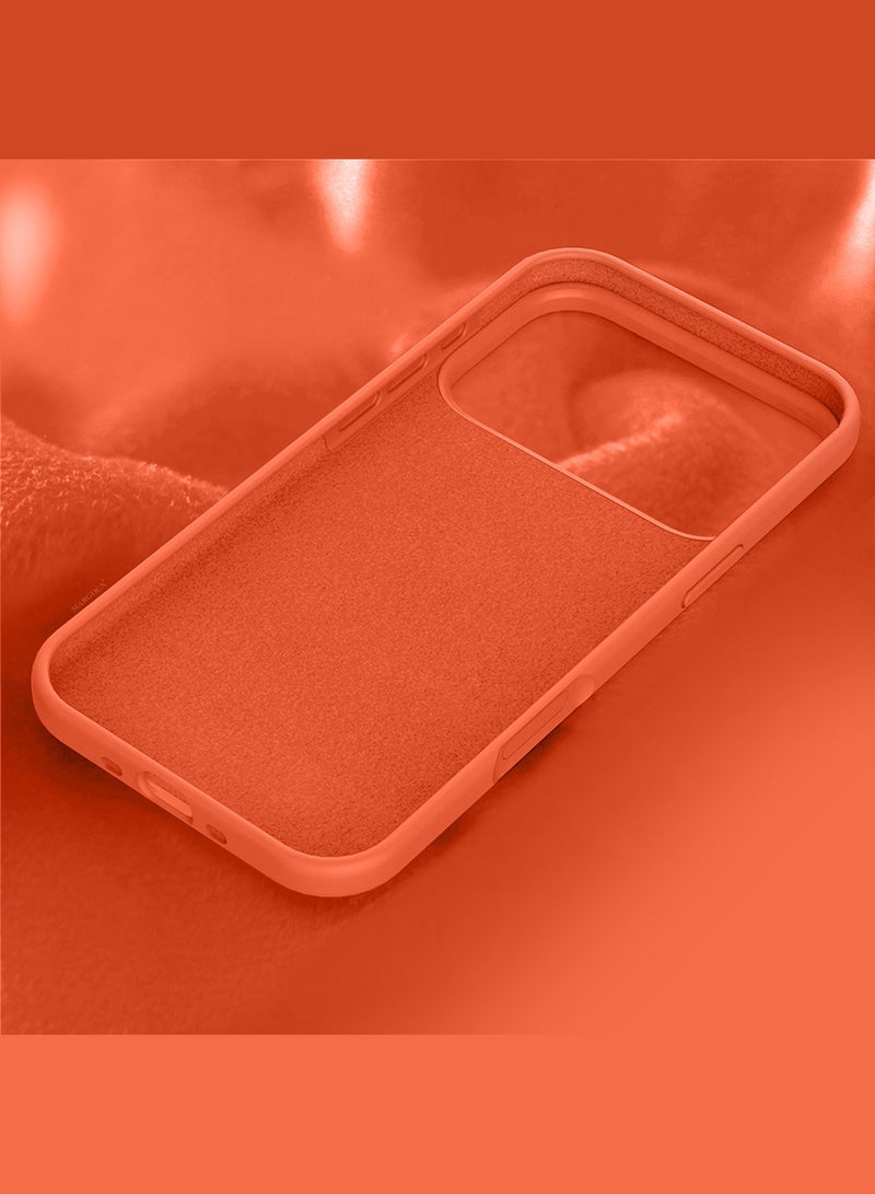 CATANES Silicone Protective Phone Case for iPhone 17 Pro - Soft Anti-Scratch Microfiber Lining Ultra Slim Drop Protection Phone Cover - Cosmic Orange - Image 4