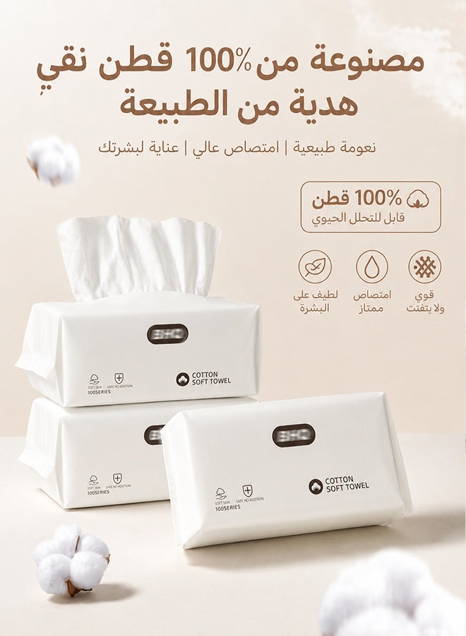 3 Pack 240pcs Disposable Face Towel, Cotton Tissue Soft Dry Wipes for Women, Simple Cleaning Facial Tissues Dry Wet Dual Portable Use for Sensitive Skin & Baby & Makeup Remover & Personal Care3 Pack 240pcs Disposable Face Towel, Cotton Tissue Soft Dry Wipes for Women, Simple Cleaning Facial Tissues Dry Wet Dual Portable Use for Sensitive Skin & Baby & Makeup Remover & Personal Care - Image 1
