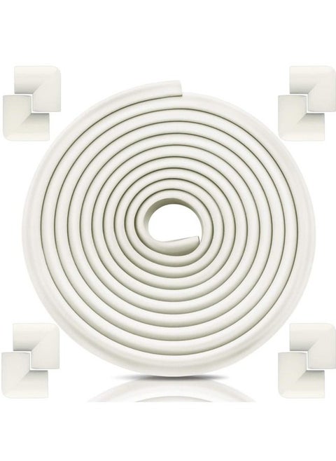 Beauenty Edge & Corner Guards Baby Proofing Foam Safety Furniture Bumper Table Protectors Corner Cushion Set 6M (20 FT）with 8 Corner-3M Pre-Attached Corners