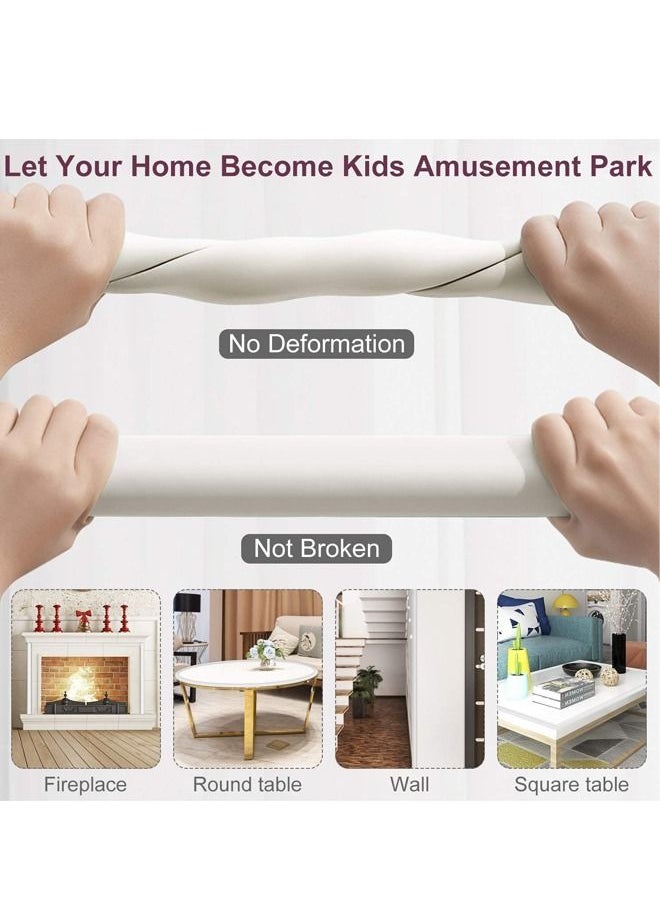 Beauenty Edge & Corner Guards Baby Proofing Foam Safety Furniture Bumper Table Protectors Corner Cushion Set 6M (20 FT）with 8 Corner-3M Pre-Attached Corners