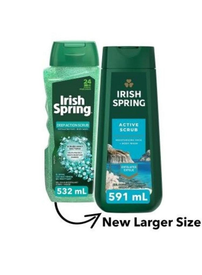 Irish Spring Body Wash Active Scrub Moisturizing Face Exfoliating Gel 20 Fl Oz (Pack of 2) - Image 4