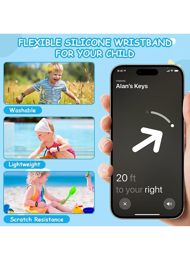 Wffo With Silicone Bracelet for Samsung Galaxy Smart Tag 2 - Silicon Protective Case - Adjustable Anti-Lost Watch Band for Toddler Child Protective Case for Backpack, Kids, Elders, Luggage, Pets - Black/Dinosaur - Image 5