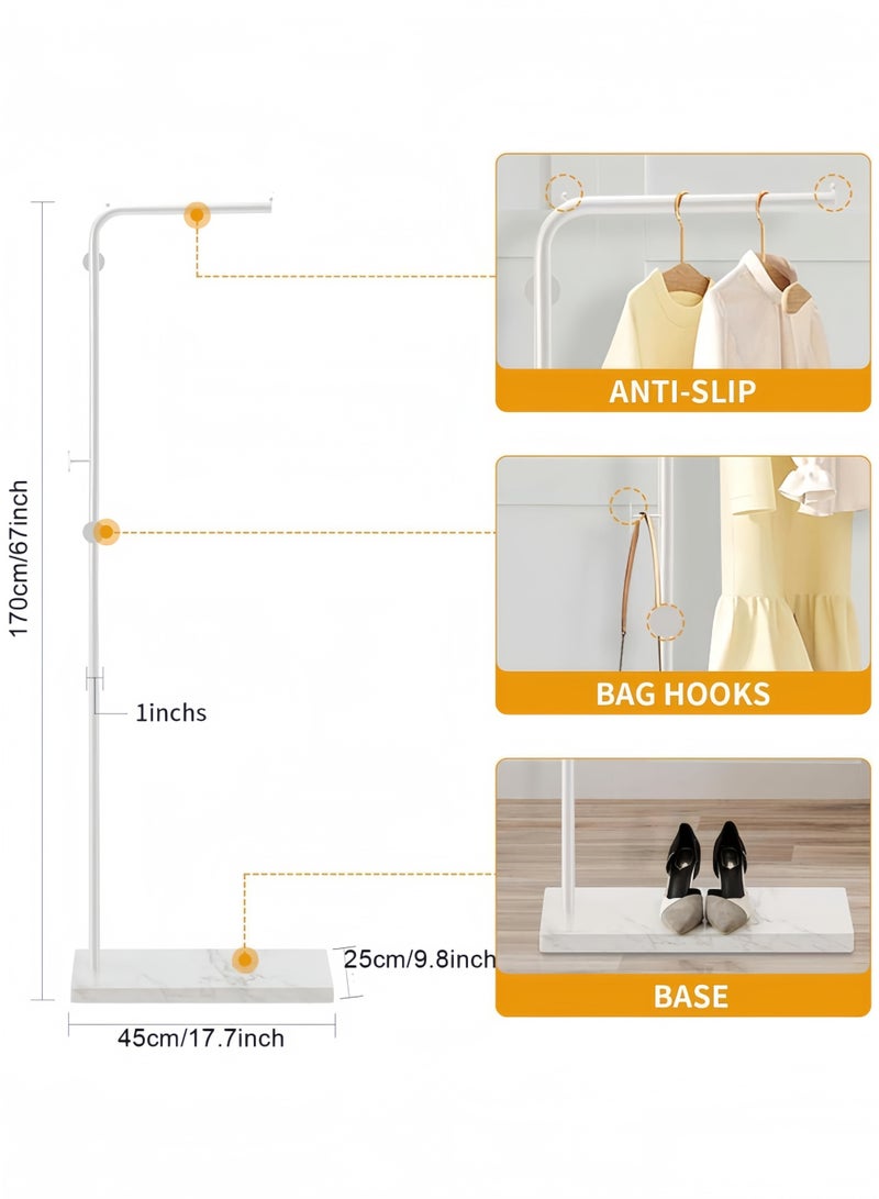 GGEROU Metal Coat Rack Freestanding, Coat Tree Free Standing with 3 Round Hooks Coat and Hat Hanger with Sturdy Slate Base for Entryway Hallway Porch Gold - Image 5