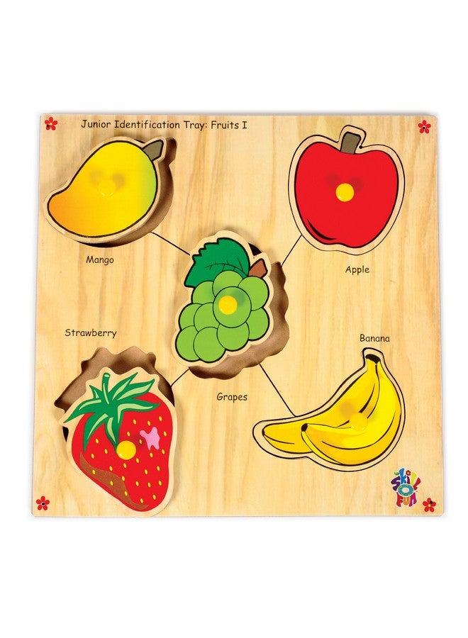 سكلفون سكيلو فن - صينية تعريف خشبية للأطفال SFS-46M - فواكه 1 مع مقابض، متعددة الألوان - للأطفال