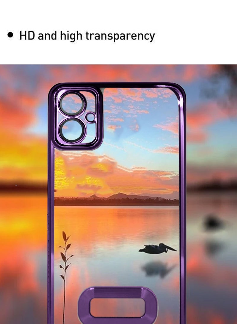 Wtech Shockproof Luxury Plating Hybrid PC Case Cover For Samsung Galaxy A05 4G 2023 Eggplant Purple - Image 5