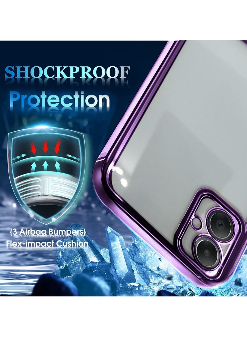 Wtech Shockproof Luxury Plating Hybrid PC Case Cover For Samsung Galaxy A05 4G 2023 Eggplant Purple - Image 3