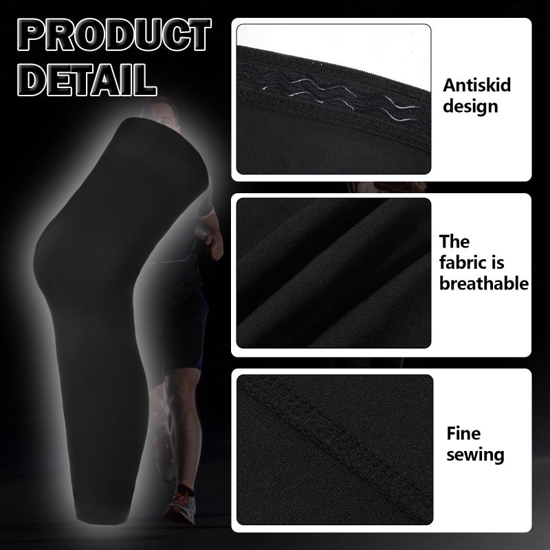 APLZGMG Compression Leg Sleeve, Basketball Leg Sleeve Full Length Sports Cycling Leg Sleeves Knee Brace Undersleeve for Men Women Running - Image 2
