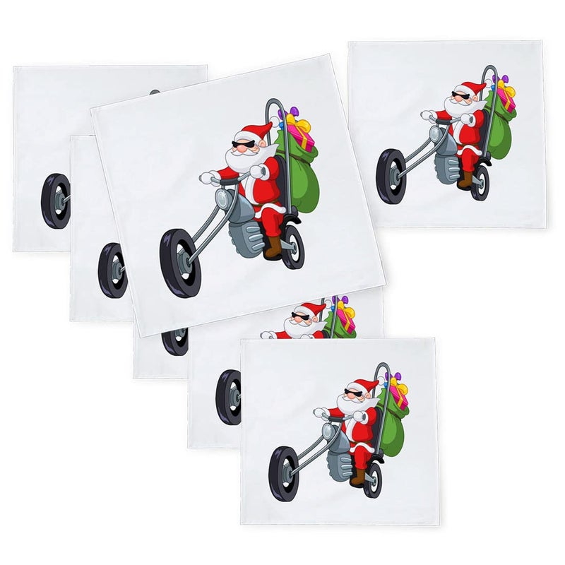 Khakee مناديل طاولة حرير بموضوع عيد الميلاد 6 قطع 10x10 لتزيين عيد الميلاد زينة عيد الميلاد هدية عيد الميلاد xmas21047 - Image 1