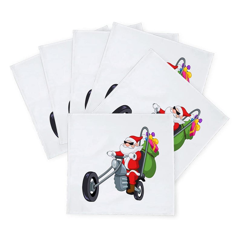 Khakee مناديل طاولة حرير بموضوع عيد الميلاد 6 قطع 10x10 لتزيين عيد الميلاد زينة عيد الميلاد هدية عيد الميلاد xmas21047 - Image 2