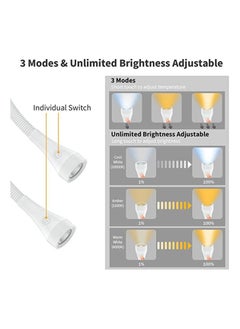 SYOSI Neck Reading Light, 2000mAh Book Light for Reading in Bed, 3 Colors Adjustable Brightness Up to 60 Hrs for Reading, Knitting, Camping, USB Charging Book Light Outdoor Night Running Neck Light  - Image 2