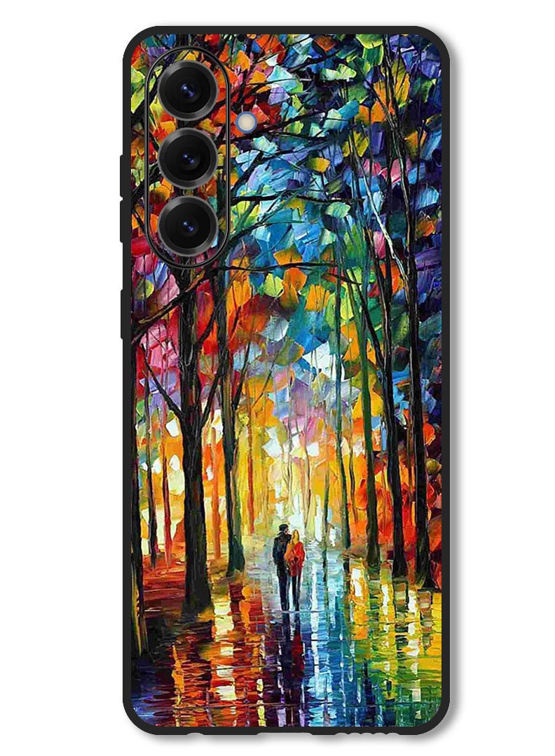 Theodor Case Compatible with Samsung Galaxy M56 6.74 Inch Protection Shockproof Bumper Cover Colorful  Art Couple - Image 1