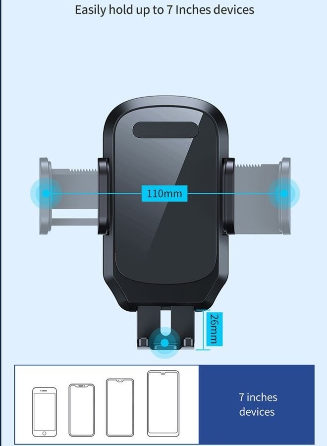 Long Arm Car Phone Holder Dashboard Windshield Air Vent Car Phone Mount Anti Shake Strong Suction Car Mobile Holder Rotatable Car Phone Stand Cell Phone Holder for Car with Air Vent Clip For All Phone  - Image 3