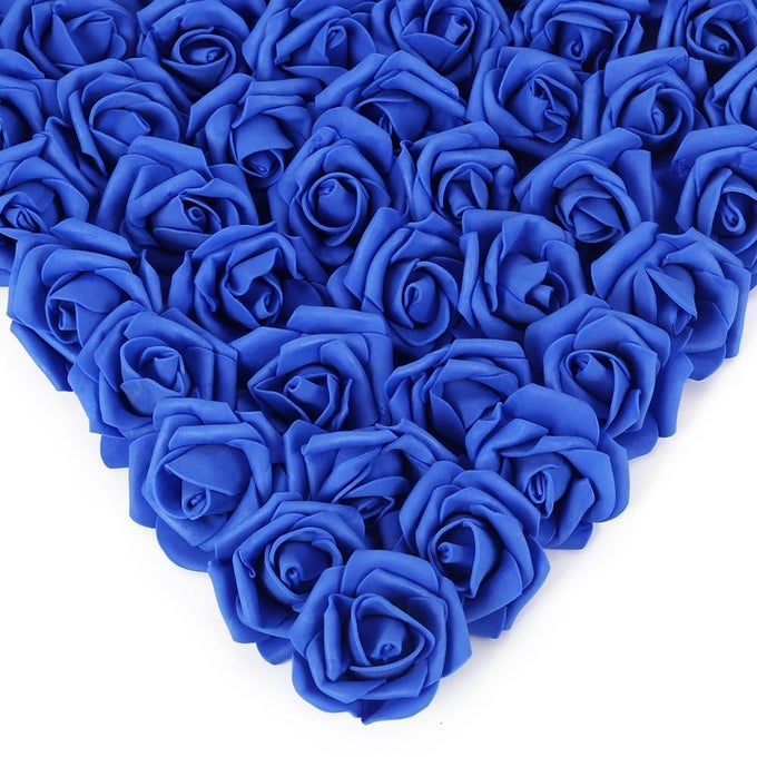 ROSE FLOWER HEADS200PCS ARTIFICIAL ROSE FLOWER HEADS FOR CRAFTS 197IN ROYAL BLUE FAKE ROSES HEADS ARTIFICIAL ROSES FOR DIY WEDDING CENTERPIECES ARRANGEMENTS HOME DECORATIONSROYAL BLUE