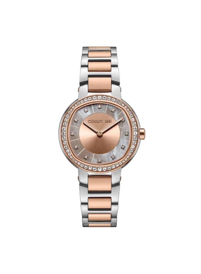 Bellegra 32mm Pink Mother-of-pearl Dial Quartz Analog Watch For Women