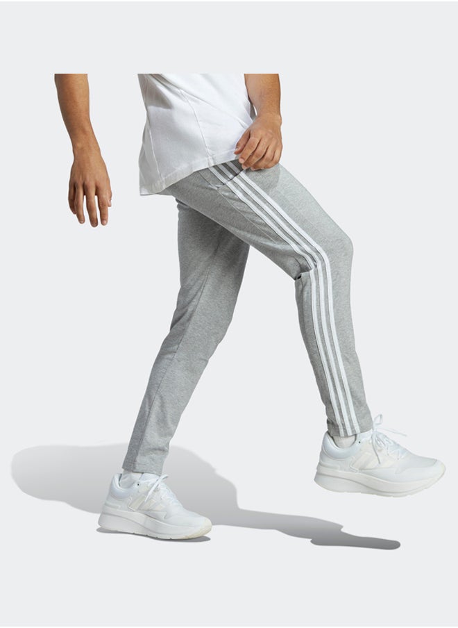 Adidas - Essentials Single Jersey Tapered Open Hem 3-Stripes Joggers - Image 1