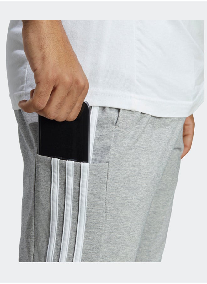 Adidas - Essentials Single Jersey Tapered Open Hem 3-Stripes Joggers - Image 1