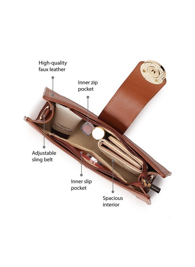 Fastrack Women Structured Sling Bag with Metal Accents | Flap and Zip Closure, Inner Zip and Slip Pockets | Adjustable Sling Belt | Stylish Everyday Bag | Sling Bag for Casual Carry - Image 3