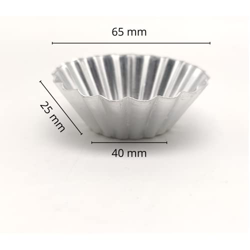 Esslly Mini Tart Moulds | Aluminum Pie Tins | Ideal for Tarts, Cupcakes, Pudding, Quiche | Pack of 24 | Size: 65x25 mm | Durable & Elegant Design for Professional Baking - Image 4