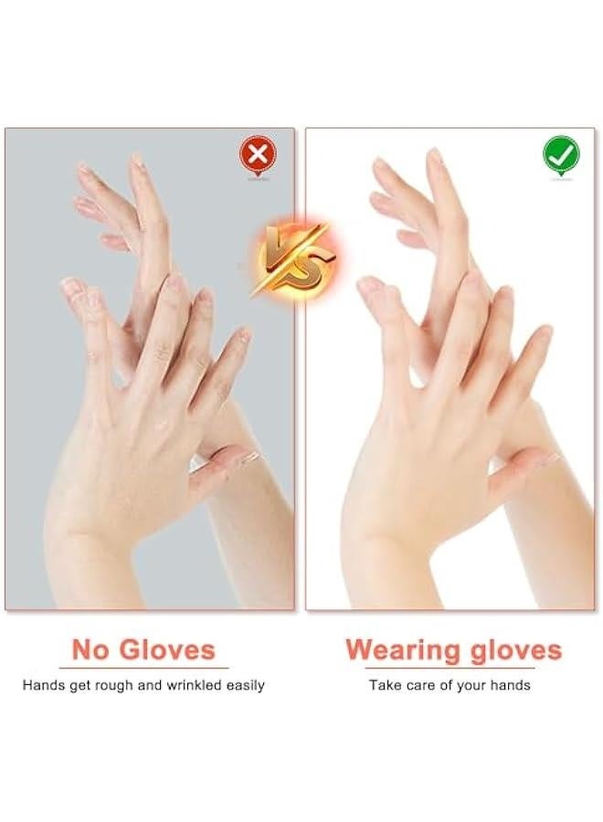 3 أزواج من قفازات منزلية قابلة لإعادة الاستخدام، قفازات لغسل الصحون من المطاط، سُمك إضافي، أكمام طويلة، تنظيف المطبخ، العمل، الرسم، الزراعة، العناية بالحيوانات الأليفة - Image 5