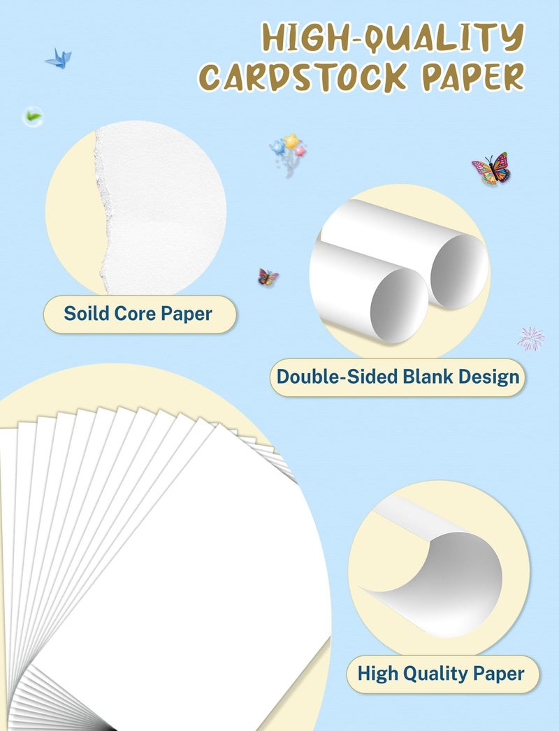 Aidunmis White Cardstock 5x7, 110 Sheets 5x7 Cardstock Paper, 200 GSM Premium Cardstock 5 x 7, Blank White Card Stock Paper for Printer, DIY Cards, Greeting Cards, Wedding Invitation, Postcards - Image 3
