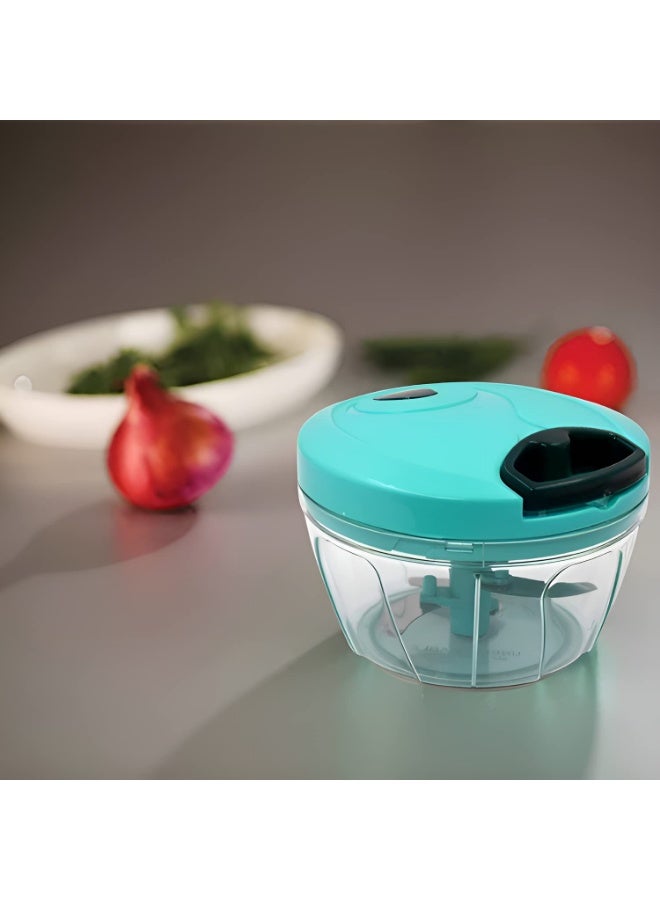 Lynacz Original مفرمة طعام يدوية مدمجة مع عملية سحب الحبل، بناء متين خالي من BPA وشفرات من الفولاذ المقاوم للصدأ مزدوجة للحصول على نتائج سلسة ومتسقة - Image 1